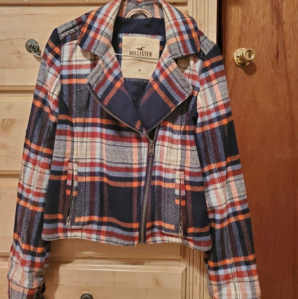Plaid Hollister jacket wore once